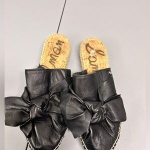 Sam Edelman Lynda black leather mule espadrilles size 7½
